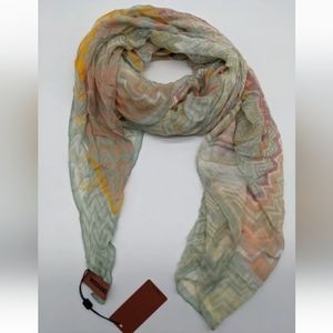 Missoni abstract signature pattern modal and cashmere scarf wrap